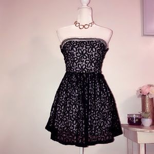 Lace Strapless Cocktail Dress